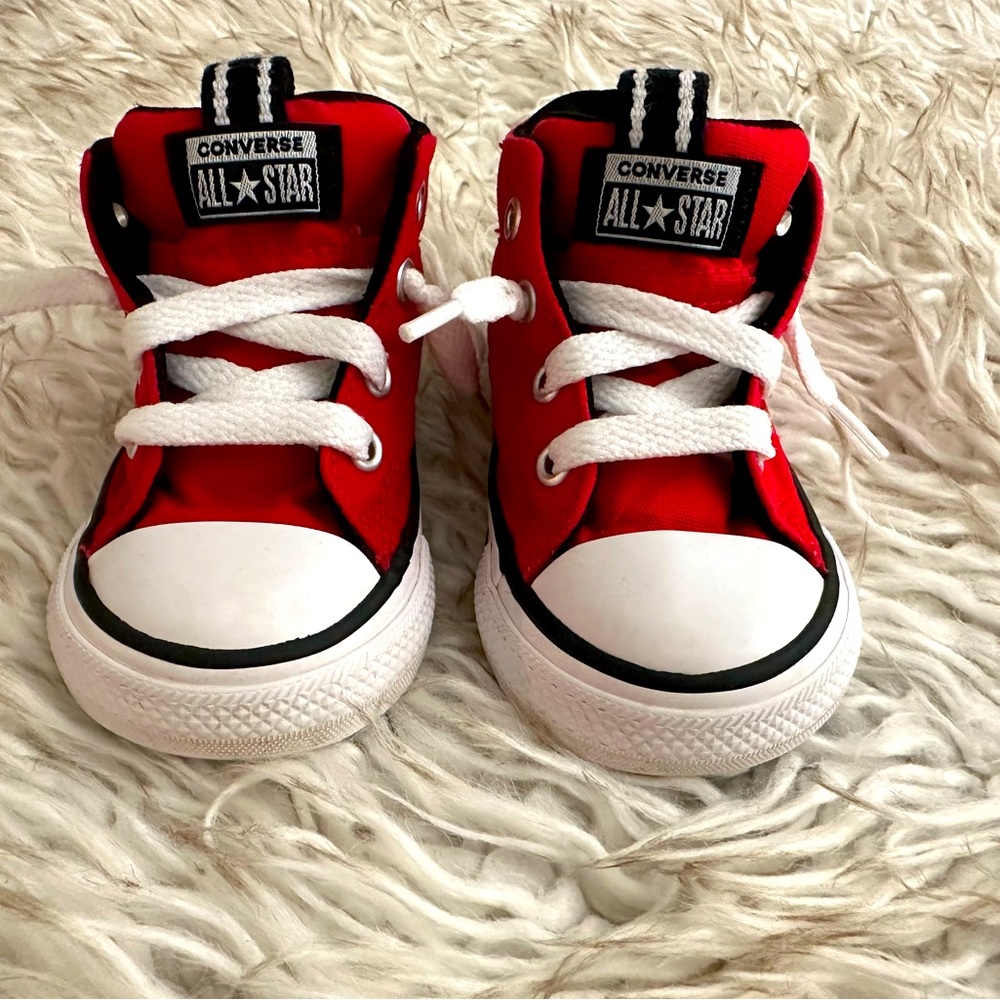 Toddler high top red converse shoes